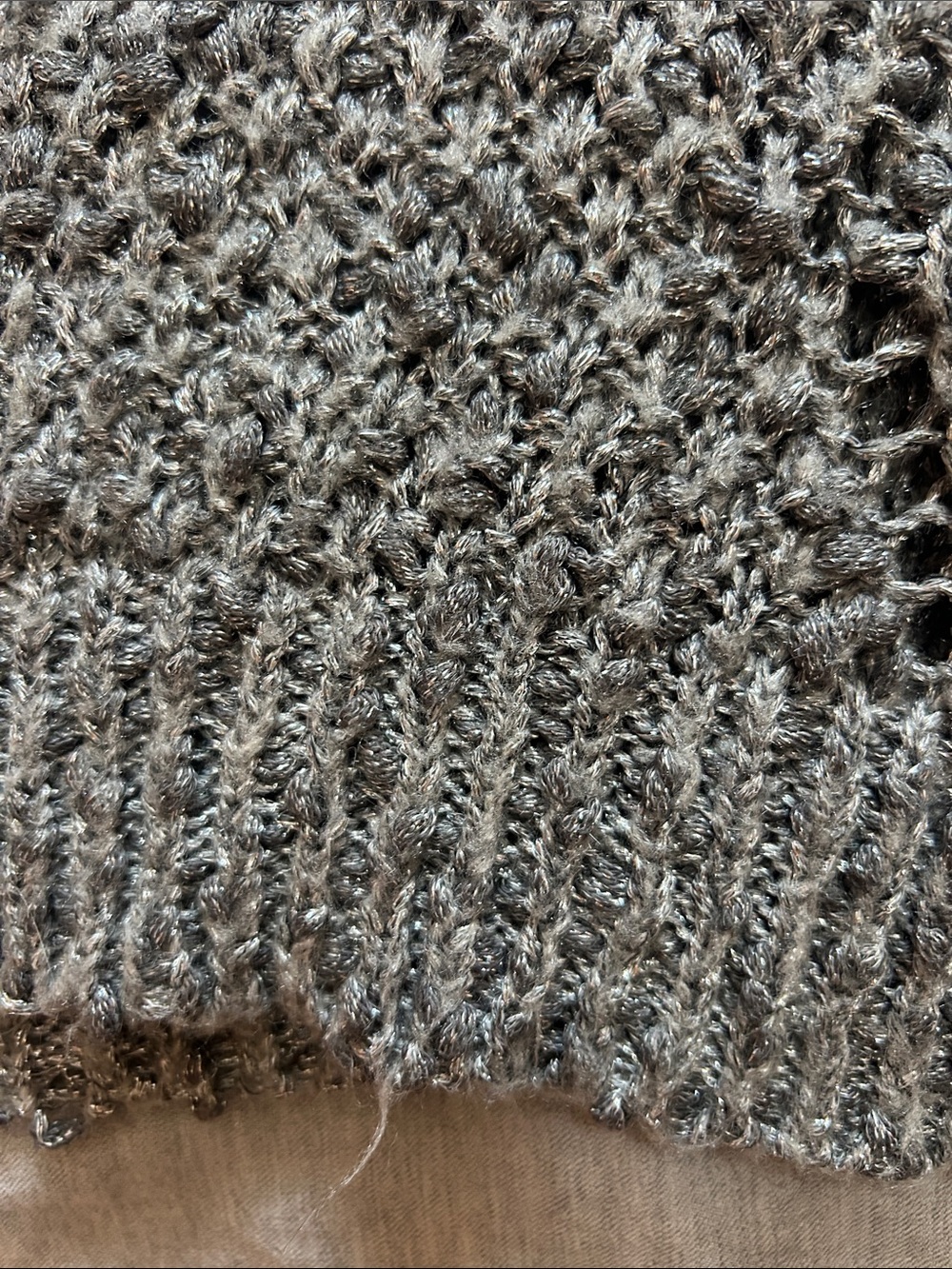 Ricki’s Sparkly Tunic Sweater Size L Grey Metallic Cowl Neck Knit Cozy Holiday - Picture 6 of 8